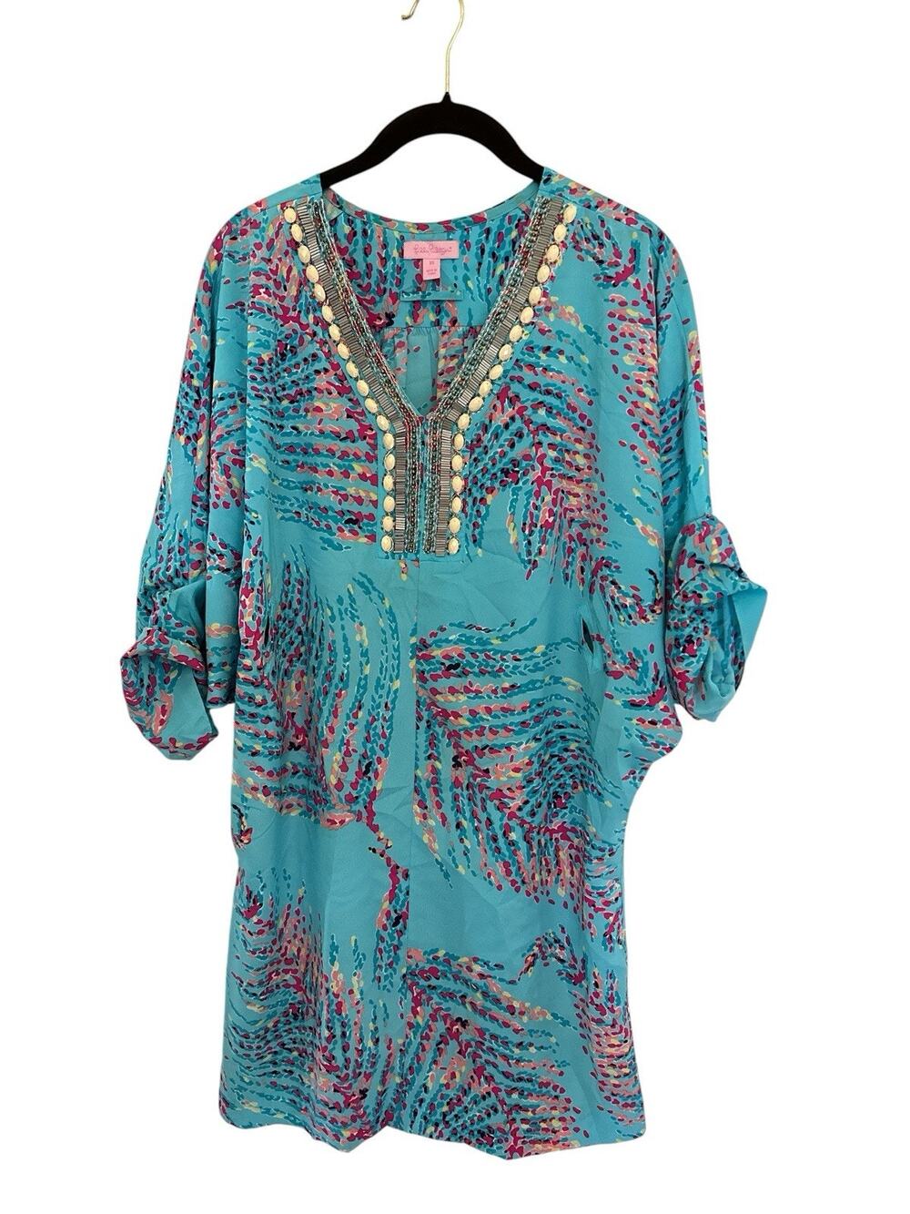 Lilly Pulitzer Wilda Beaded Caftan Dress Size XS
